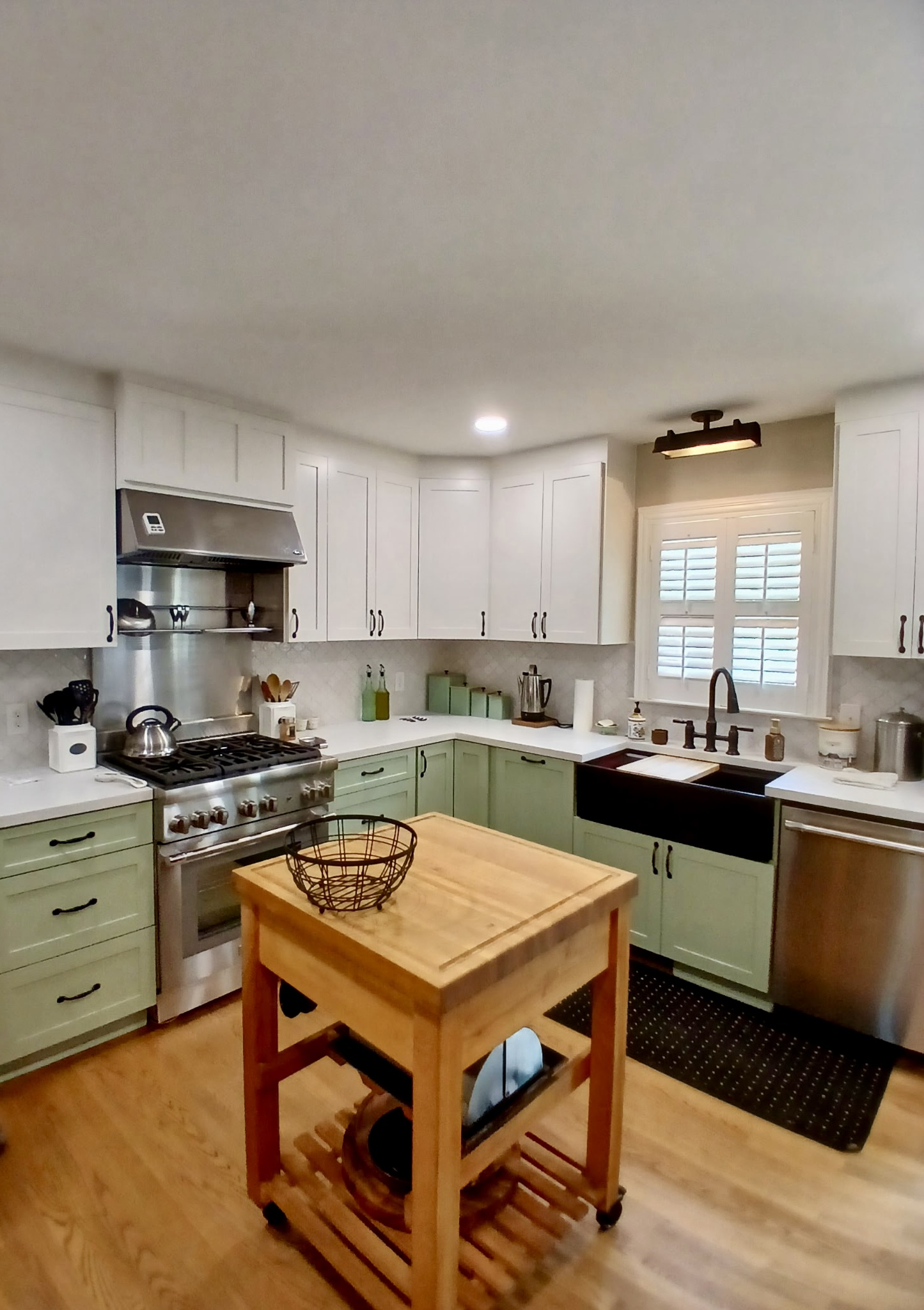 Sage green kitchen detail